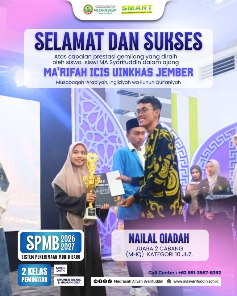 Santri MA Syarifuddin Harumkan Nama Madrasah di Ajang Ma’rifah ICIS UINKHAS Jember