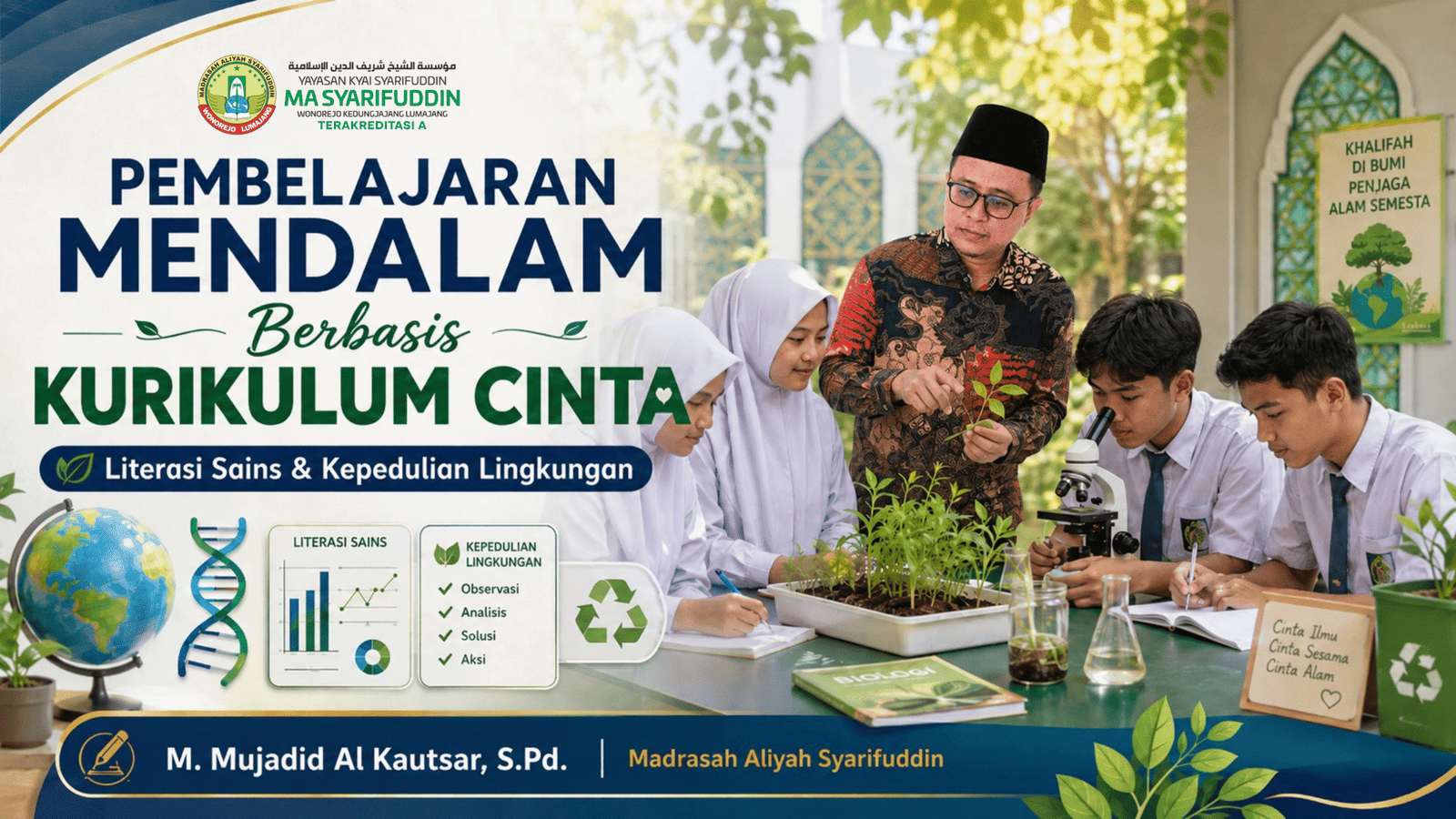 IMPLEMENTASI PEMBELAJARAN MENDALAM BERBASIS KURIKULUM CINTA UNTUK MENINGKATKAN LITERASI SAINS DAN KEPEDULIAN LINGKUNGAN SISWA PADA MATERI PERUBAHAN LINGKUNGAN DI MA SYARIFUDDIN