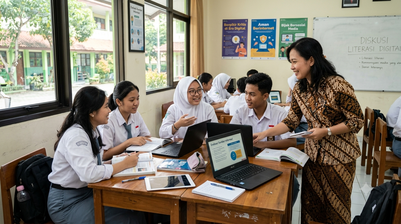 Siswa membangun pola pikir sehat digital melalui pembelajaran kritis di sekolah.